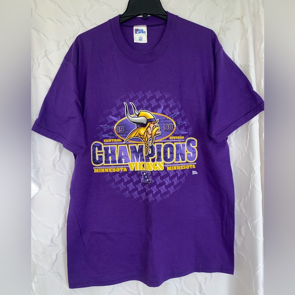 Vintage Pro Player Minnesota Vikings Purple Crewneck T-Shirt 1998 Football Large